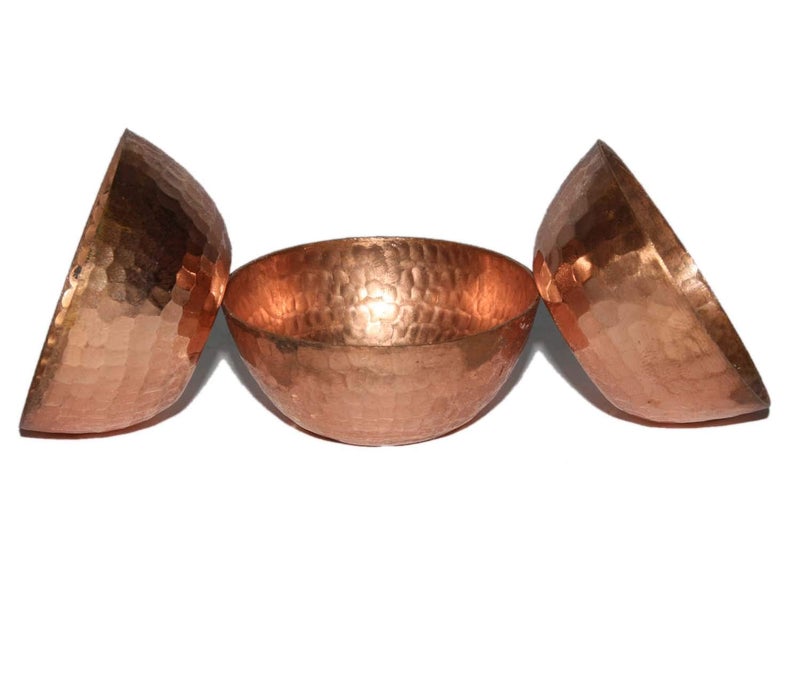 Daddy Shoppe Handmade Hammered Copper Tea Light Holder Set of 3 Votive Holders -2.5X1 DH inches Party Decoration - Image 5